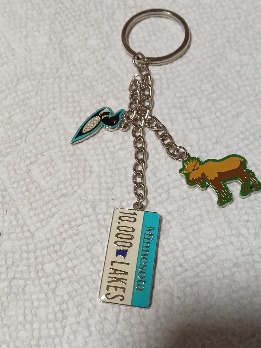 Minnesota 10,000 Lakes Blue & Gold Keychain Charm